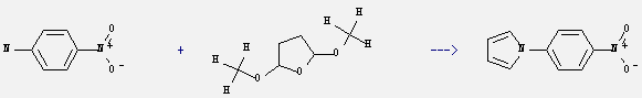 1H-Pyrrole,1-(4-nitrophenyl)- can be prepared by 2,5-dimethoxy-tetrahydro-furan and 4-nitro-aniline